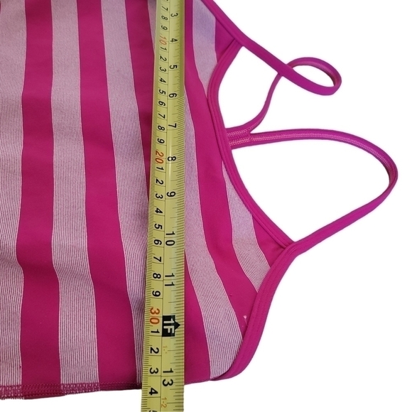𝅺LULULEMON Power Y tank top pink and white strip - Picture 6 of 9